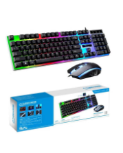 LED Gaming Keyboard With Mouse Set Black